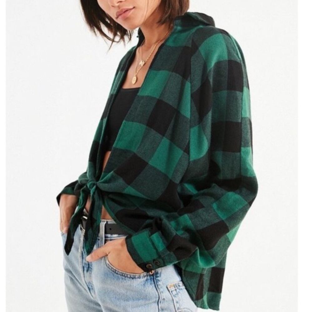 BDG tie front flannel shirt
